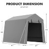 Portable Storage Shed, Heavy-Duty Waterproof & UV-Resistant Motorcycle Shed with Roll-Up Zipper Door and Vent, for Bike, Lawn Mower, Firewood, Grey - 2 of 4