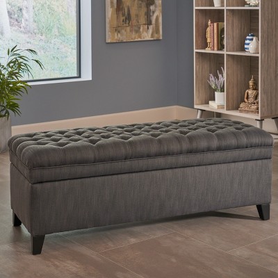 Vynxaria Elegant Multi-Functional Storage Ottoman with Birch Legs£¬Gray