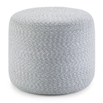 Brodie Round Braided Pouf Blue/Natural - WyndenHall