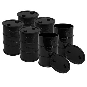 Set of 6 Black Oil Drums For WWE & AEW Wrestling Action Figures - 1 of 1