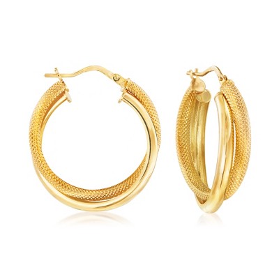 Ross-Simons Italian 18kt Yellow Gold Hoop Earrings