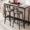 Bar Table Set with 2 Bar stools PU Soft seat with backrest, Rustic Brown, 43.31'' L x 15.75'' W x 35.43'' H( Rustic Brown) - 4 of 4