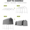 7x15 FT Motorcycle Storage Sheds, Portable Shed with Rolled Up Zipper Door, Waterproof - 4 of 4