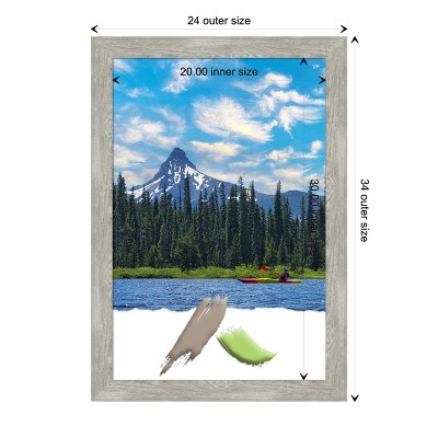 Dove Greywash Narrow Rustic Wood Wall Picture Frame