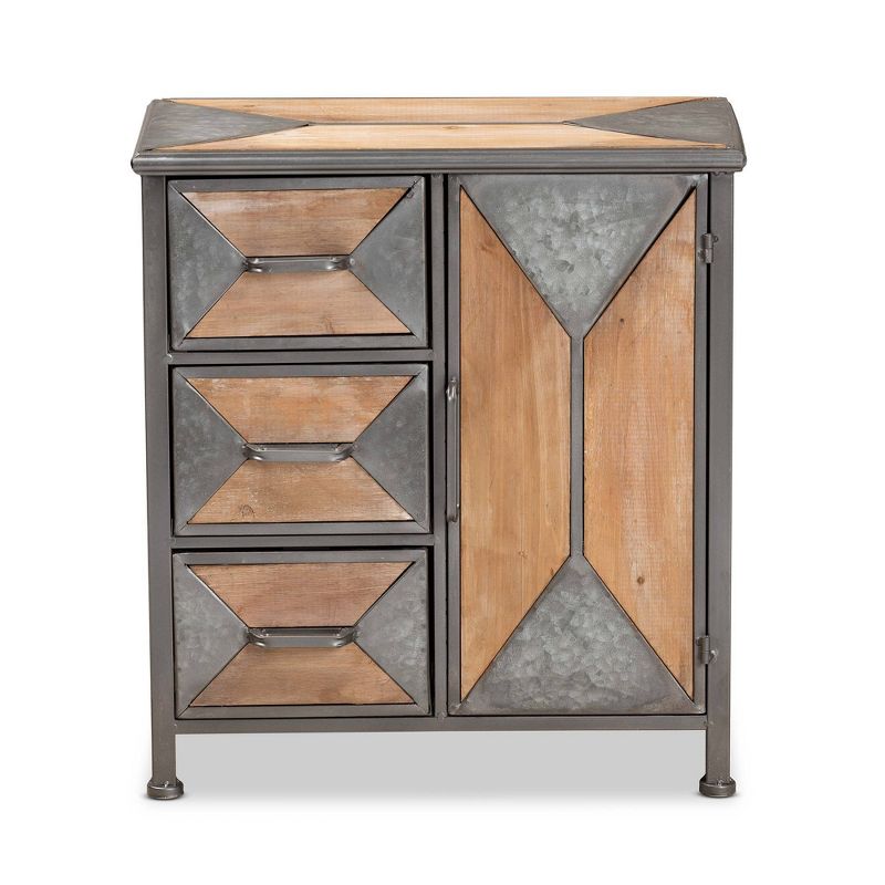 Laurel Wood 3 Drawer Cabinet Gray/Brown - Baxton Studio, 4 of 11