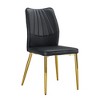 AZL1 Life Concept Accent Chairs 4 Dieval Modern Chair Made of PU Material with Soft Cushions and Golden Metal Legs, Black, 16.9"*17.9"*34.3" - 2 of 4