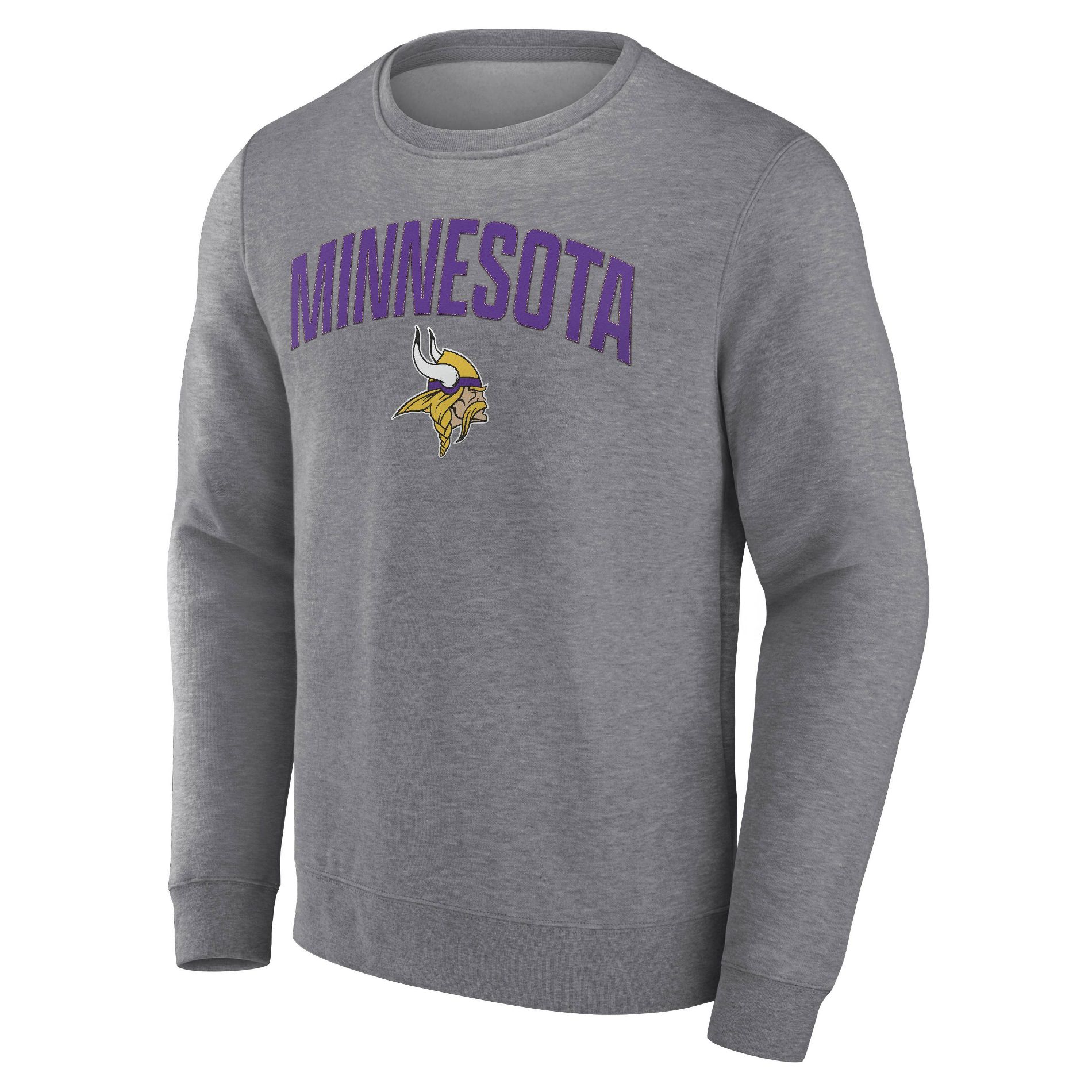 NFL Minnesota Vikings Men's Gray Crew Fleece Sweatshirt