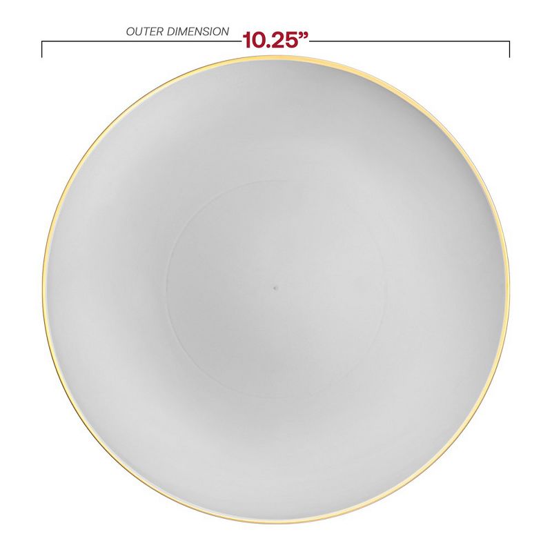 Smarty Had A Party 10.25" Gray with Gold Organic Round Disposable Plastic Dinner Plates (120 Plates), 2 of 7