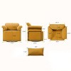 Square Swivel Accent Chair with 360 Degree Rotation,Fluffy Upholstered Lounge Chair with Metal Legs,Modern Accent Chair for Bedroom-Koiai - 4 of 4