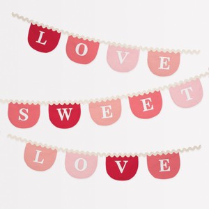 Meri Meri Valentine's Fabric Garland (12.25' with excess cord - Pack of 1) - 1 of 4