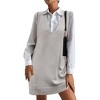 Zeagoo Womens Sweater Vest Dress Pattern Knitted Pullovers Sweaters V Neck Tank Sweater Dress with Pockets - 4 of 4