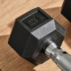 VisioGear Dumbbells 15lbs Hex Dumbbell Set of 2, Rubber Weights Exercise Fitness Dumbbell with Non Slip Handles, Anti roll, Black, 11.30"*4.50"*4.00" - 2 of 4