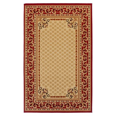 Traditional Floral Scroll Vines Border Indoor Runner or Area Rug by Blue Nile Mills