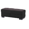 HomeRoots 50" Black and Brown Microfiber Tufted Storage Ottoman - 4 of 4