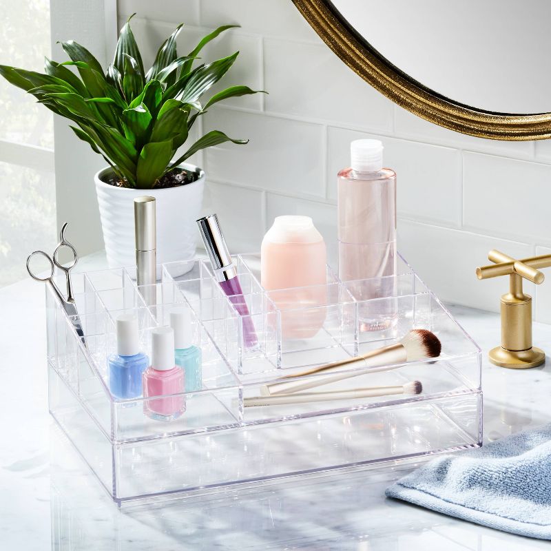 Extra Large Bathroom Plastic Tiered Cosmetic Organizer Clear - Brightroom&#8482;, 3 of 8