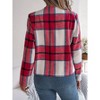Coolmee Women Flannels Cropped Shacket Jacket Fashion Plaid Open Front Blazer Fall Coat Tops - 3 of 4