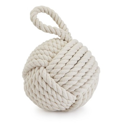 Ivory Nautical Rope Knot Door Stop with Handle