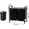 Laundry Hamper with Pull-Out Removable Bags Shelf, Metal Frame Storage Basket with Shelf for Closet, Bathroom, or Bedroom Organization - 4 of 4