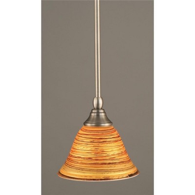 Toltec Lighting Any 1 - Light Pendant in  Brushed Nickel with 7" Firré Saturn Shade