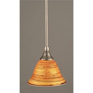 Toltec Lighting Any 1 - Light Pendant in  Brushed Nickel with 7" Firré Saturn Shade - 1 of 1