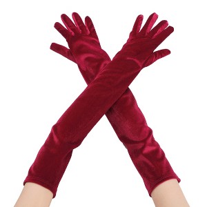 INSPIRE CHIC Women's Long Sleeve Velvet Opera Gloves - 1 of 4
