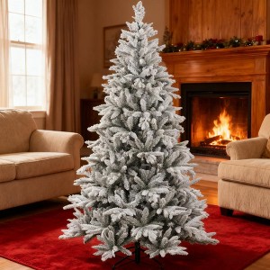 TinyhomieHinged Xmas Tree,Artificial Flocked Christmas Tree with Snow Tips, Easy Assembly,for Festive Christmas Decor - 1 of 4