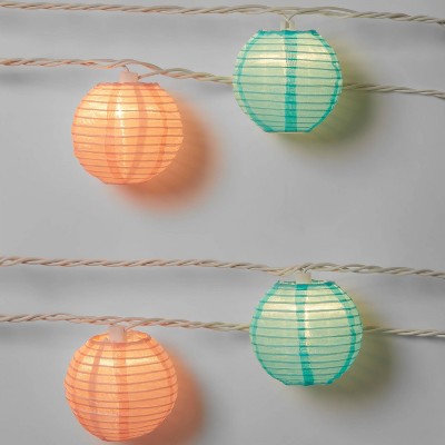 Photo 1 of 10ct Incandescent Mini Lights with Nylon Lanterns - Sun Squad