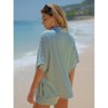 EXLURA Womens Summer 2 Piece Sets Casual Short Sleeve Striped Shirts Shorts Matching Sets Vacation Cruise Beach Outfits 2025 - 4 of 4