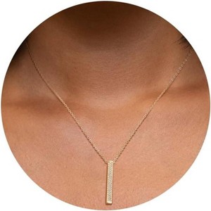 Circle CZ Pendant Necklace 14K Gold Plated Twist Rope Chain Jewelry - 1 of 4