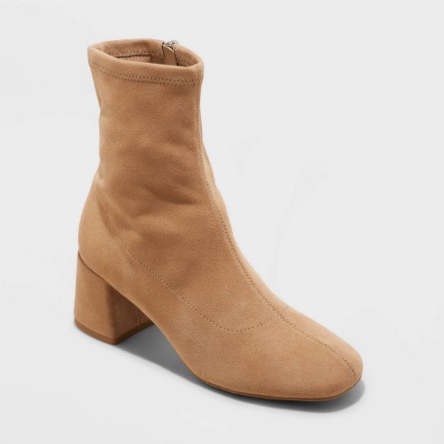 Women s Dolly Ankle Boots A New Day Tan 9 Target