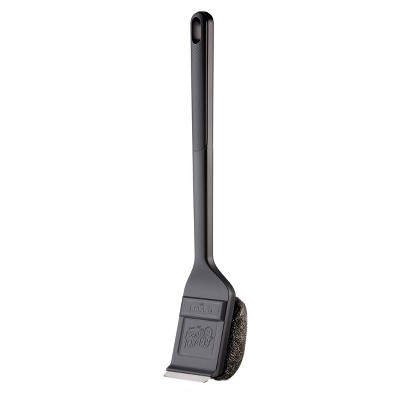 Black Plastic Steam Clean BBQ Grill Brush with Scraper