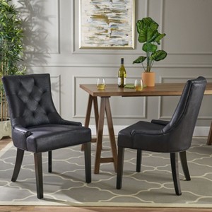 NicBex Small Upholstered Dining Chairs with Curved Legs,Modern Mid-Century Style Accent Chairs for Dining Room,Set of 2 - 1 of 4