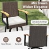 Tangkula Outdoor Rattan 360 degree Swivel Bar Stool w/ Removable Cushion Footrests - 4 of 4