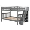 Stairway Full-Over-Full Bunk Bed with Storage and Guard Rail for Bedroom, Dorm, White color - 3 of 4
