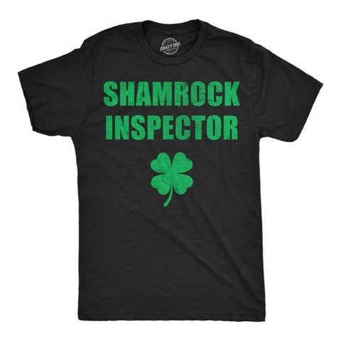 Мужские футболки Crazy Dog T-Shirts, Inc. Mens Funny T Shirts Shamrock Inspector Sarcastic St Patricks Day Tee For Men - Crazy Dog Men's T Shirt for Saint Patrick's Day Black S