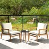 Tangkula 3 PCS Patio Chair Set Wicker Chair & Side Table Set w/ Tempered Glass Tabletop - 3 of 4