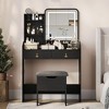 Vanity Desk with LED Light Mirror and Charging Station,Small Makeup Vanities Set with 2 Drawers - 4 of 4