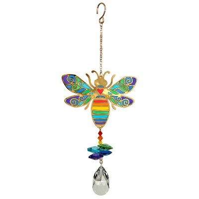 Gold and Multicolor Crystal Bumble Bee Suncatcher