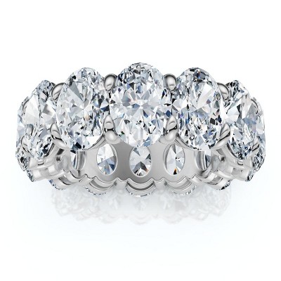 Pompeii3 8Ct Oval Diamond Eternity RIng 14k Gold Platinum Band Lab Created