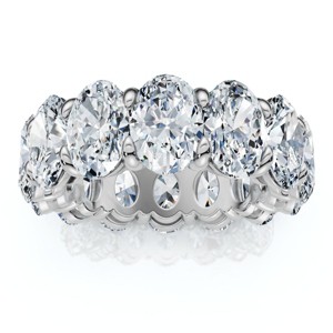 Pompeii3 8Ct Oval Diamond Eternity RIng 14k Gold Platinum Band Lab Created - 1 of 4