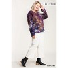 Slickblue Women's Long Sleeve Shirt, Soft French Terry, Raglan Top, Tie-Dye Look, Purple, 1XL - 3 of 4