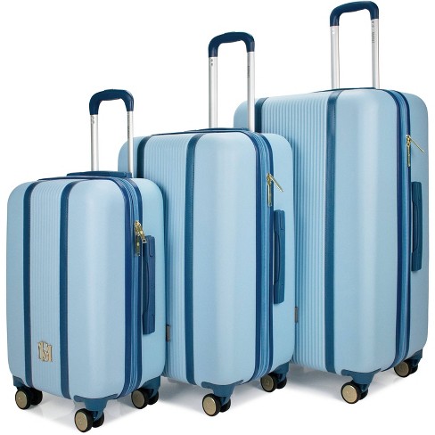 19v69 Italia Vintage 3 Piece Expandable Retro Luggage Set in Blue
