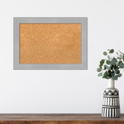 Vista Brushed Nickel Framed Natural Cork Bulletin Board