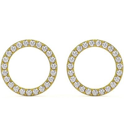 Pompeii3 1/4Ct Circle Diamond Earrings in White, Yellow, or Rose Gold Lab Created