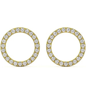 Pompeii3 1/4Ct Circle Diamond Earrings in White, Yellow, or Rose Gold Lab Created - 1 of 2