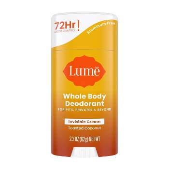 Lume Invisible Cream Deodorant Stick - Toasted Coconut Scent - 2.2oz