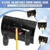 Snow Shovel with Wheels, Steel Blade Snow Pusher, Adjustable Angle/Height Handle - 2 of 4