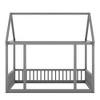 White Twin Floor Bed, Wooden, House Roof, Safety Rails - 4 of 4