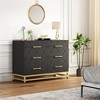 Dresser for Bedroom with 6 Drawer Double Dressers, Modern Wooden Dresser Chest, Beside Table - image 2 of 4