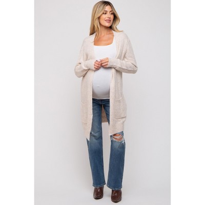 Pinkblush Beige Basic Knit Maternity Cardigan